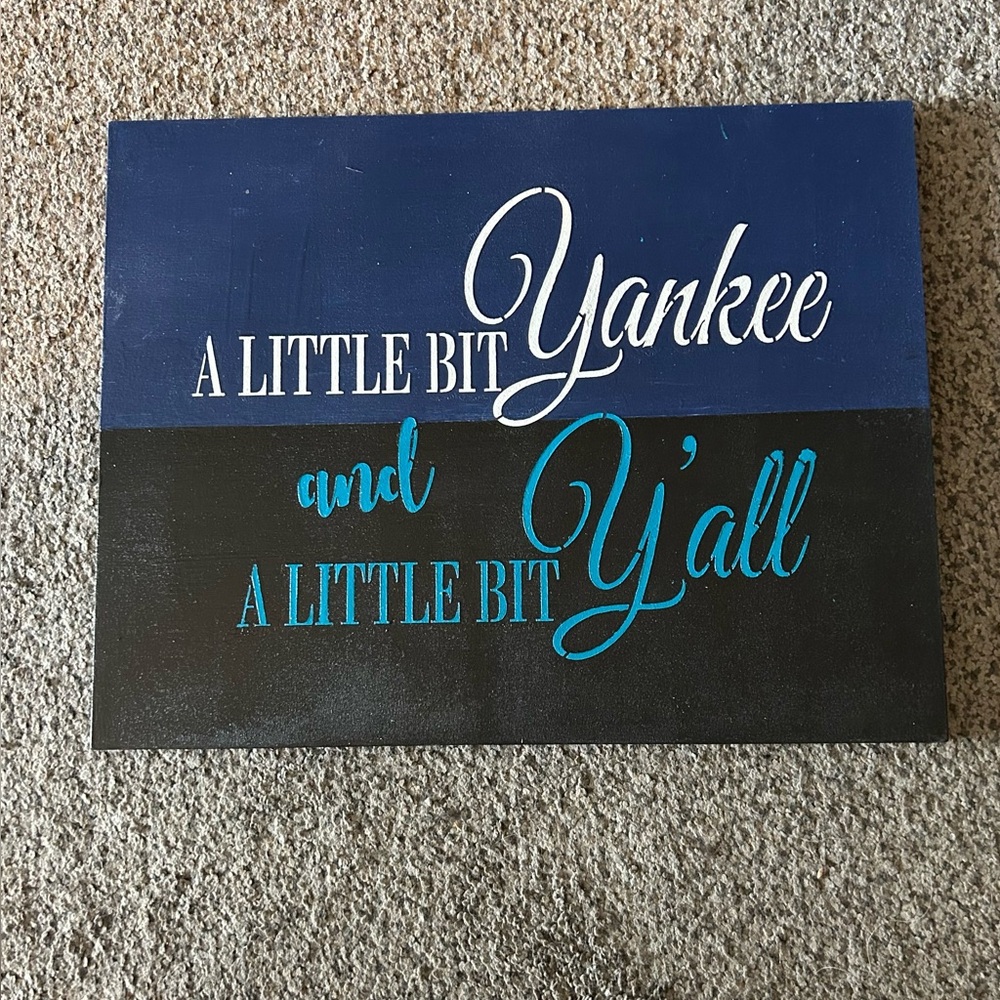 A little bit Yankee A little bit Y’all handmade wood sign
